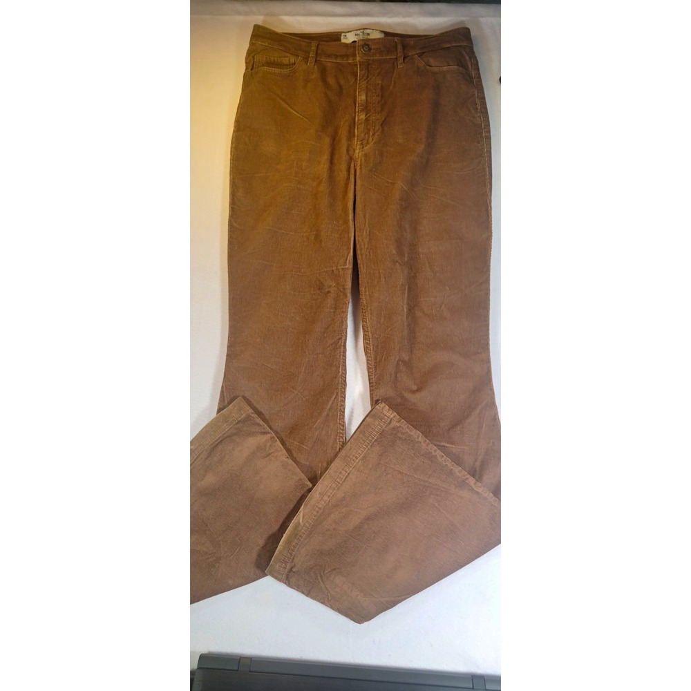 Hollister Women's Brown Corduroy Ultra High-Rise Flared Pants w/ Pockets 11R